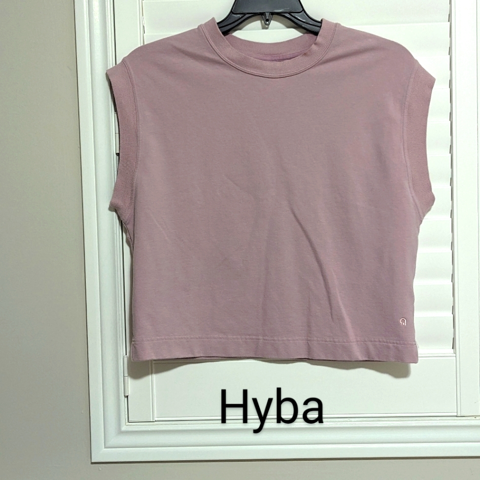 - Hyba Loose Fit Plain Cotton Spandex Yoga Workout Crop Top. Size M